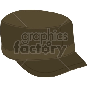 Clipart image of a brown military-style cap.