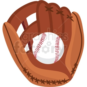 baseball and glove vector clipart no background