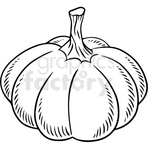 black and white cartoon pumpkin vector clipart