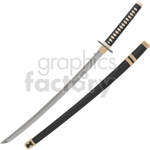 katana with sheath vector graphic