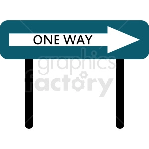 one way street sign vector clipart