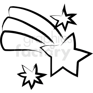 shooting star clipart black and white