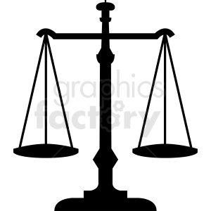 black and white scales of justice vector clipart