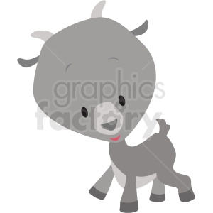 baby cartoon goat vector clipart