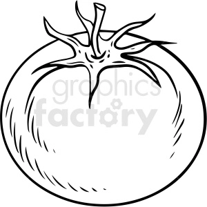 black and white cartoon tomato vector clipart