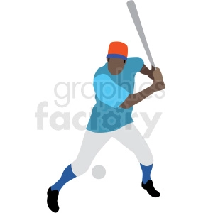 black man playing baseball vector clipart