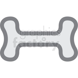 Clipart image of a bone outlined in gray.