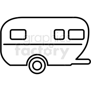 camper trailer icon clipart outline