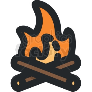 camp fire vector clipart icon
