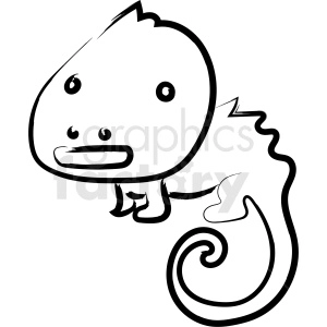 cartoon lizard drawing vector icon