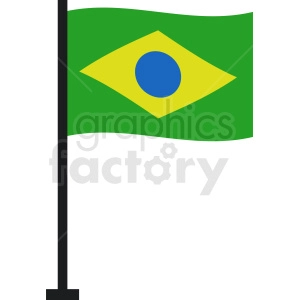 The image depicts a stylized version of the flag of Brazil, prominently featuring a green field with a large yellow diamond in the center, inside of which is a blue circle with a white rim enclosing a starry sky.