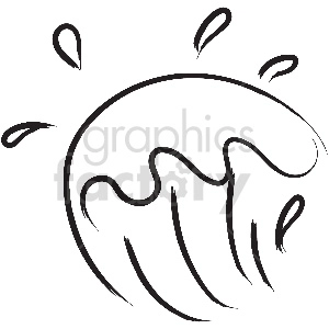 black and white tattoo wave vector clipart