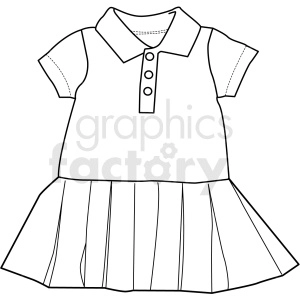 black white child dress vector clipart