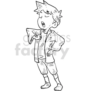 boy singing black and white clipart