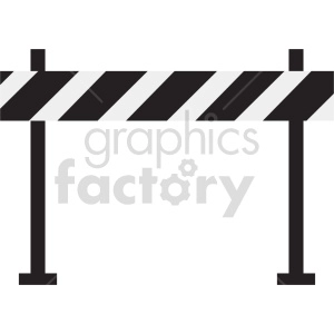 Vector illustration of a black and white striped road barrier