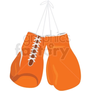 orange boxing gloves vector clipart