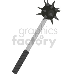 spiked ball club weapon vector clipart