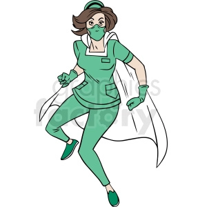 super hero nurse cartoon vector clipart