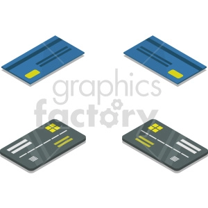isometric credit card vector icon clipart 10