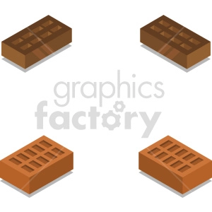 isometric bricks vector icon clipart 1
