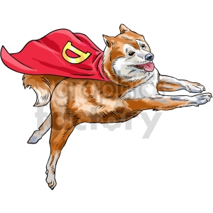 dogecoin superdog vector clipart