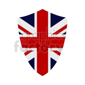 Great Britain flag shield vector clipart 03