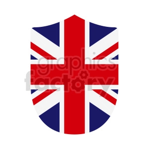 Great Britain flag shield vector clipart 02