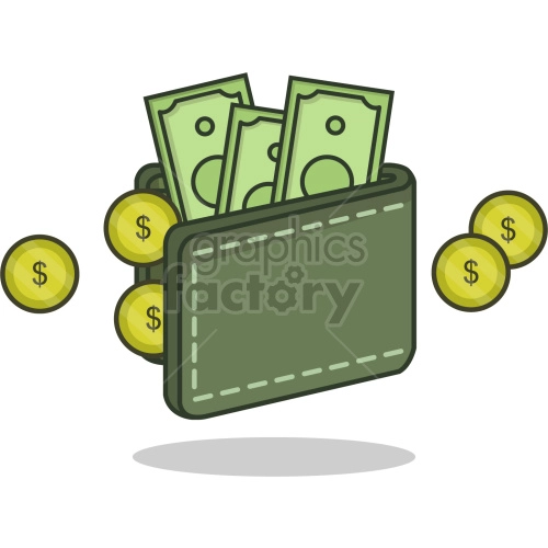 Money wallet vector graphic