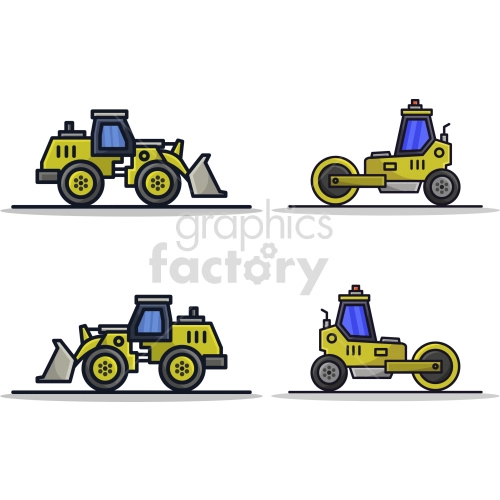 construction vehicle vector graphic bundle