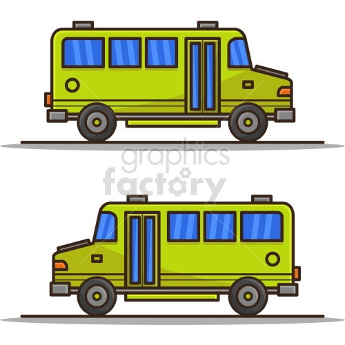 school bus vector graphic set