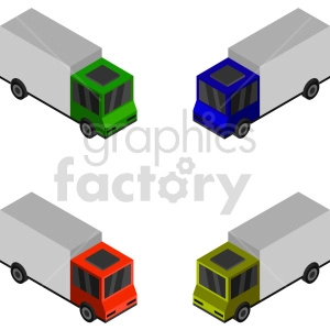 box trucks isometric vector graphic bundle