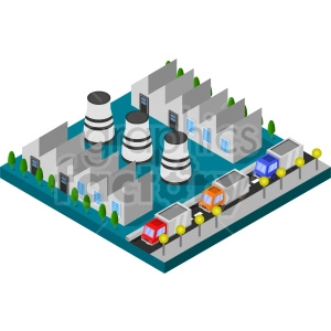 isometric industrial factory vector clipart