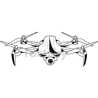 black and white drones clipart