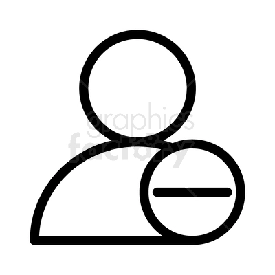 A black and white line drawing of a user profile icon with a minus sign, representing the concept of removing a user or unfriending.