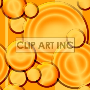 A vibrant clipart image featuring various sized overlapping orange circles with a glossy appearance against an orange background.