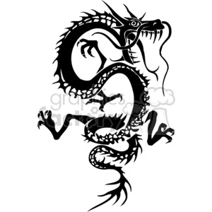 Chinese Dragon Vector Illustration - Perfect for Tattoos and Vinyl Designs