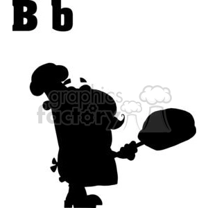 B is for Baker a Silhouette of a Baker with a loaf of Bread