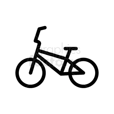 A simple black and white clipart image of a bicycle.