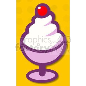 Cartoon Ice Cream Sundae With A Cherry