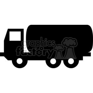Black and white tanker truck