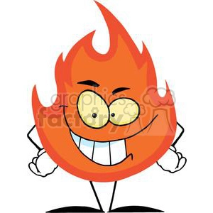Funny Cartoon Flame Character