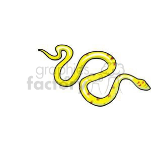 A vibrant yellow and green snake clipart illustration with red spots, representing the Chinese Zodiac sign of the Snake.