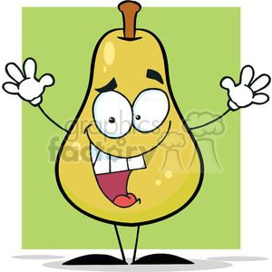 2867-Happy-Yellow-Pear-Cartoon-Character