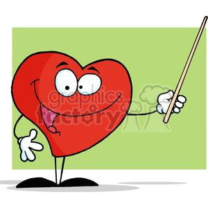 Funny Red Heart Character with Pointer -