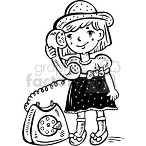 small girl talking on the phone