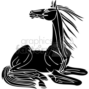 creative horse laying down