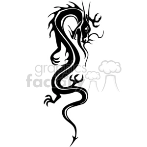 Black and White Chinese Dragon Tattoo Design