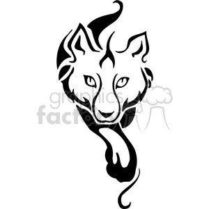 Husky Wolf Tribal Tattoo Design Vector Art