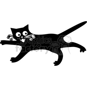 Playful Black Cat Silhouette - Cartoon Style Feline