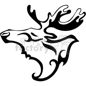 Moose Head Outline - Perfect for Vinyl Decals and Tattoos